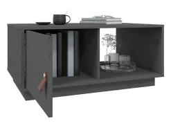 Mesa De Centro* Mesa de centro 80x80x35,5 cm madeira de pinho maciça cinza PT414375 Cinzento