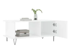 Mesa De Centro| Mesa de centro 90x50x40 cm madeira processada brilhante PT615790 Branco
