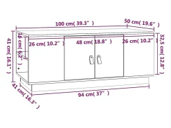 Mesa De Centro|vidaxl Mesa de centro 100x50x41 cm madeira de pinho maciça cinza Cinzento