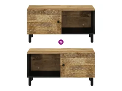 vidaxl Mesa de centro 80x50x40 cm madeira de mangueira maciça^ Mesa De Centro