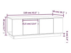Mesa De Centro*vidaxl Mesa de centro 110x50x40 cm madeira de pinho maciça Preto