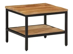 Mesa De Centro|vidaxl Mesa de centro 45x45x35 cm madeira de mangueira áspera maciça Natural claro