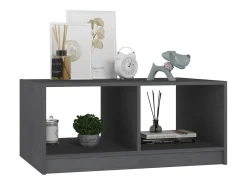 Sale vidaxl Mesa de centro 75x50x33,5 cm madeira de pinho maciça Cinzento
