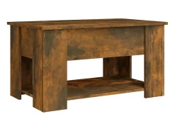 Mesa De Centro* Mesa de centro 79x49x41 cm madeira processada carvalho fumado PT408705 Castanho