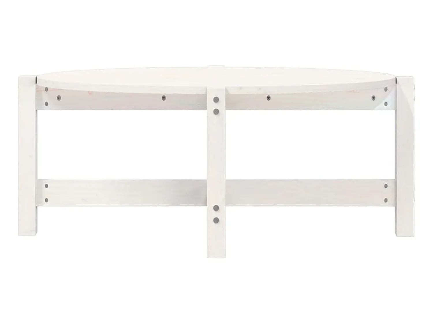Mesa De Centro| Mesa de centro 87x48x35 cm madeira de pinho maciça PT473442 Branco