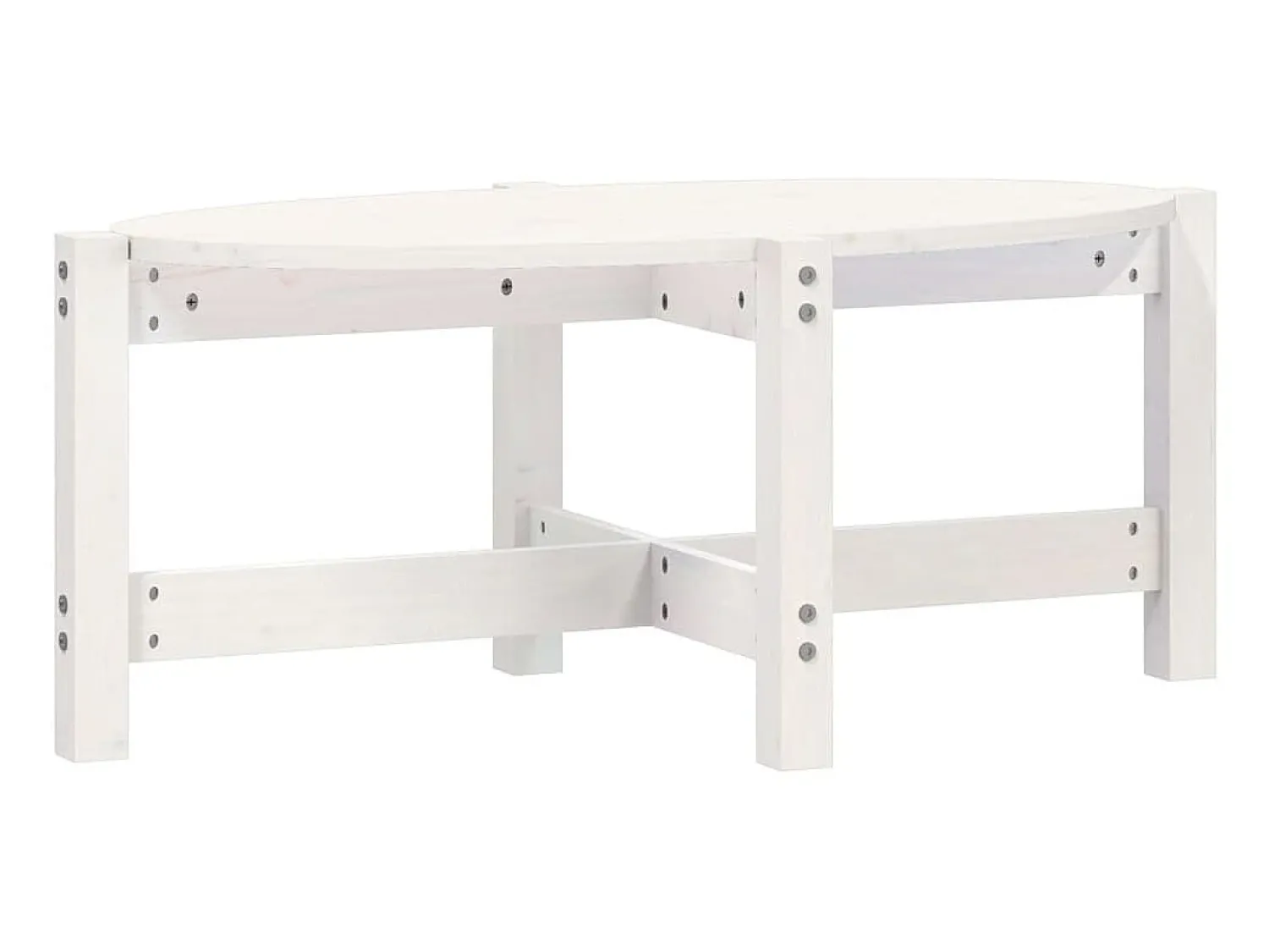 Mesa De Centro| Mesa de centro 87x48x35 cm madeira de pinho maciça PT473442 Branco