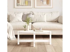 Mesa De Centro| Mesa de centro 87x48x35 cm madeira de pinho maciça PT473442 Branco