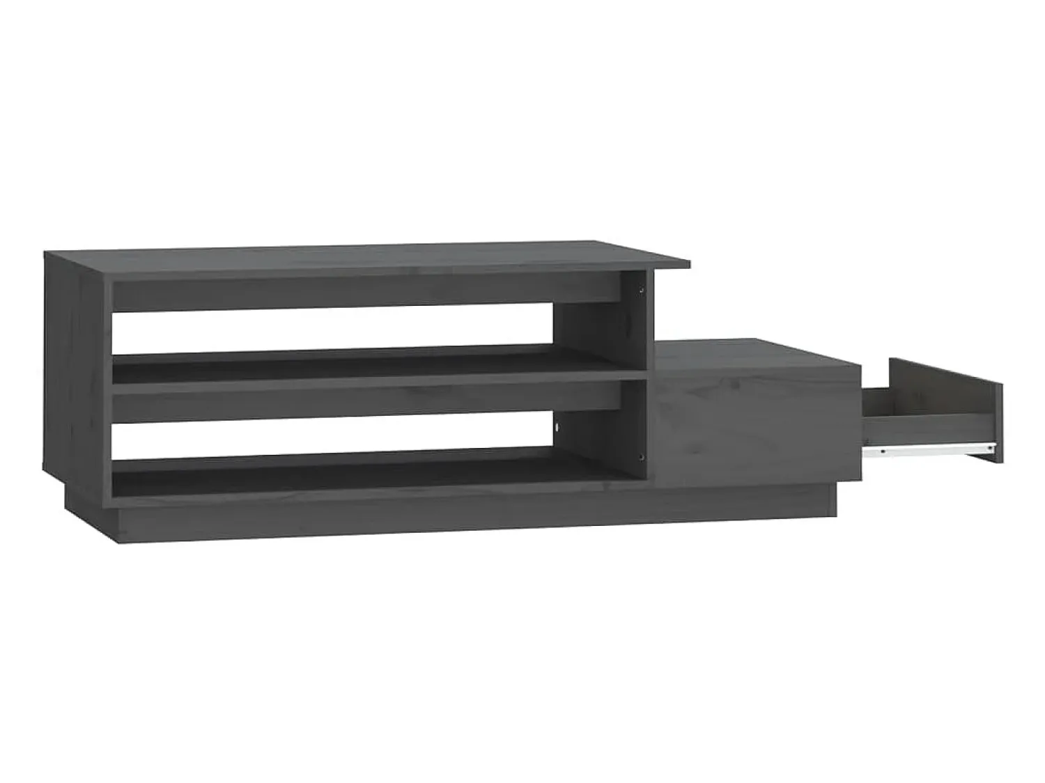Mesa De Centro|vidaxl Mesa de centro 120x50x40,5 cm madeira de pinho maciça Cinzento