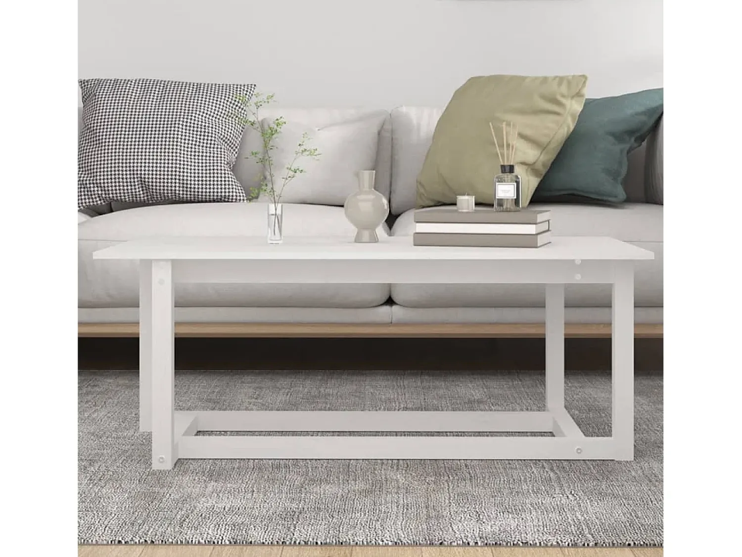 Mesa De Centro|vidaxl Mesa de centro 110x55x45 cm madeira de pinho maciça Branco