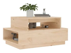 Mesa De Centro| Mesa de centro 80x55x40,5 cm madeira de pinho maciça PT820477 Castanho