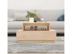 Mesa De Centro| Mesa de centro 80x55x40,5 cm madeira de pinho maciça PT820477 Castanho