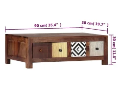 Clearance vidaxl Mesa de centro 90x50x30 cm madeira de acácia maciça Natural claro