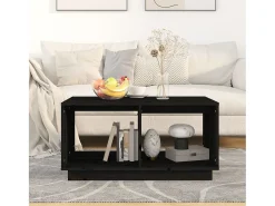 Mesa De Centro| Mesa de centro 80x50x40 cm madeira de pinho maciça PT233258 Preto