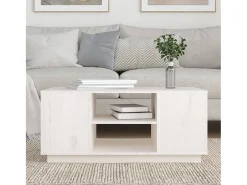 Best Mesa de centro 90x49x40,5 cm madeira de pinho maciça PT749540 Branco