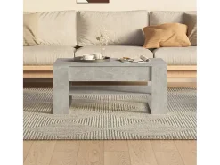 Mesa De Centro| Mesa de centro 102x55x45 cm madeira processada cinza cimento PT801083 Cinzento