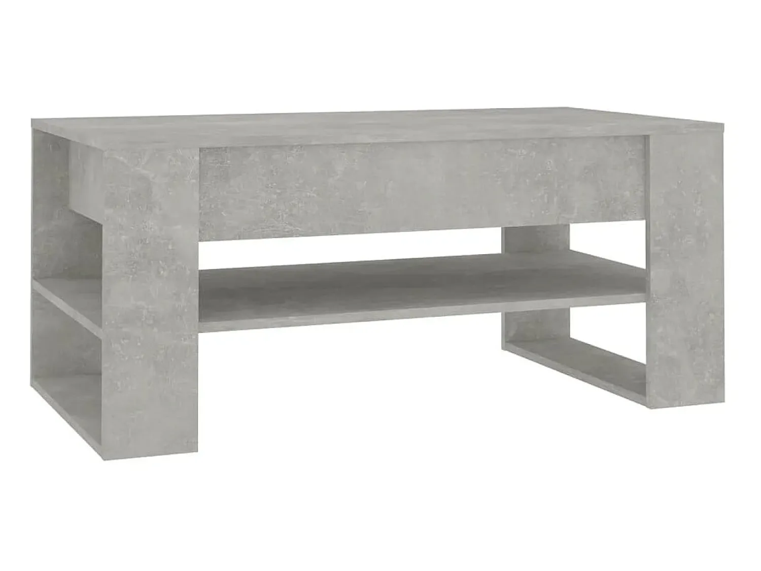 Mesa De Centro| Mesa de centro 102x55x45 cm madeira processada cinza cimento PT801083 Cinzento