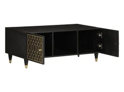 New Mesa de centro 100x54x40 cm madeira de mangueira maciça PT412550 Preto