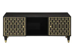 New Mesa de centro 100x54x40 cm madeira de mangueira maciça PT412550 Preto