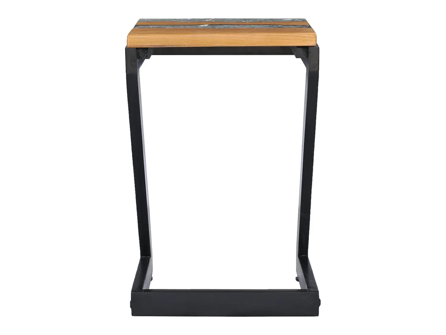 vidaxl Mesa de centro 30x30x50 cm madeira de teca maciça e poliresina^ Mesa De Centro