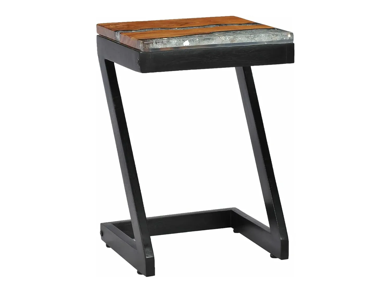 vidaxl Mesa de centro 30x30x50 cm madeira de teca maciça e poliresina^ Mesa De Centro