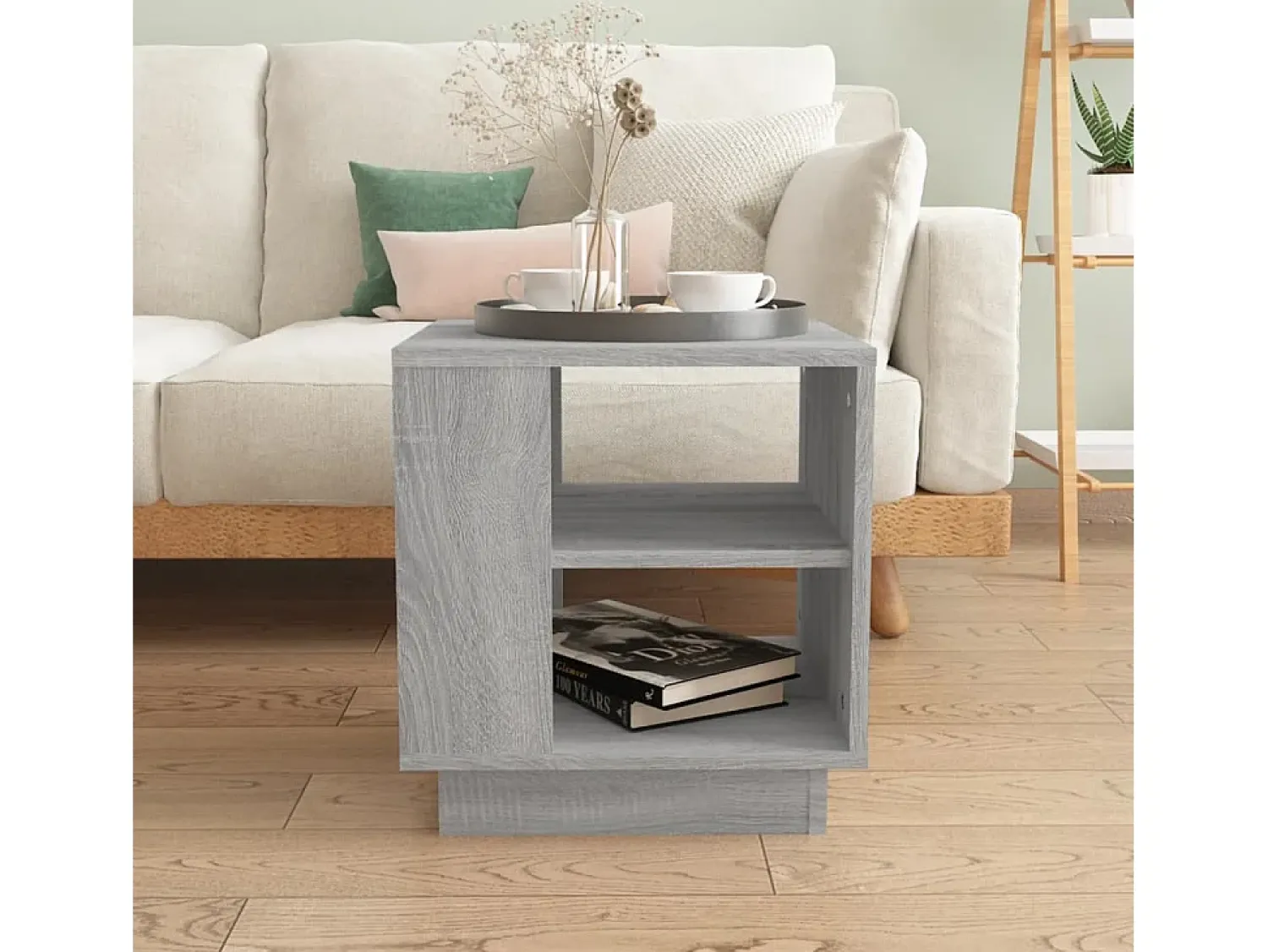 Clearance Mesa de centro 40x40x43 cm madeira processada sonoma cinza PT210976 Cinzento