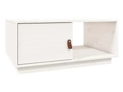 Mesa De Centro| Mesa de centro 80x80x35,5 cm madeira de pinho maciça PT569586 Branco