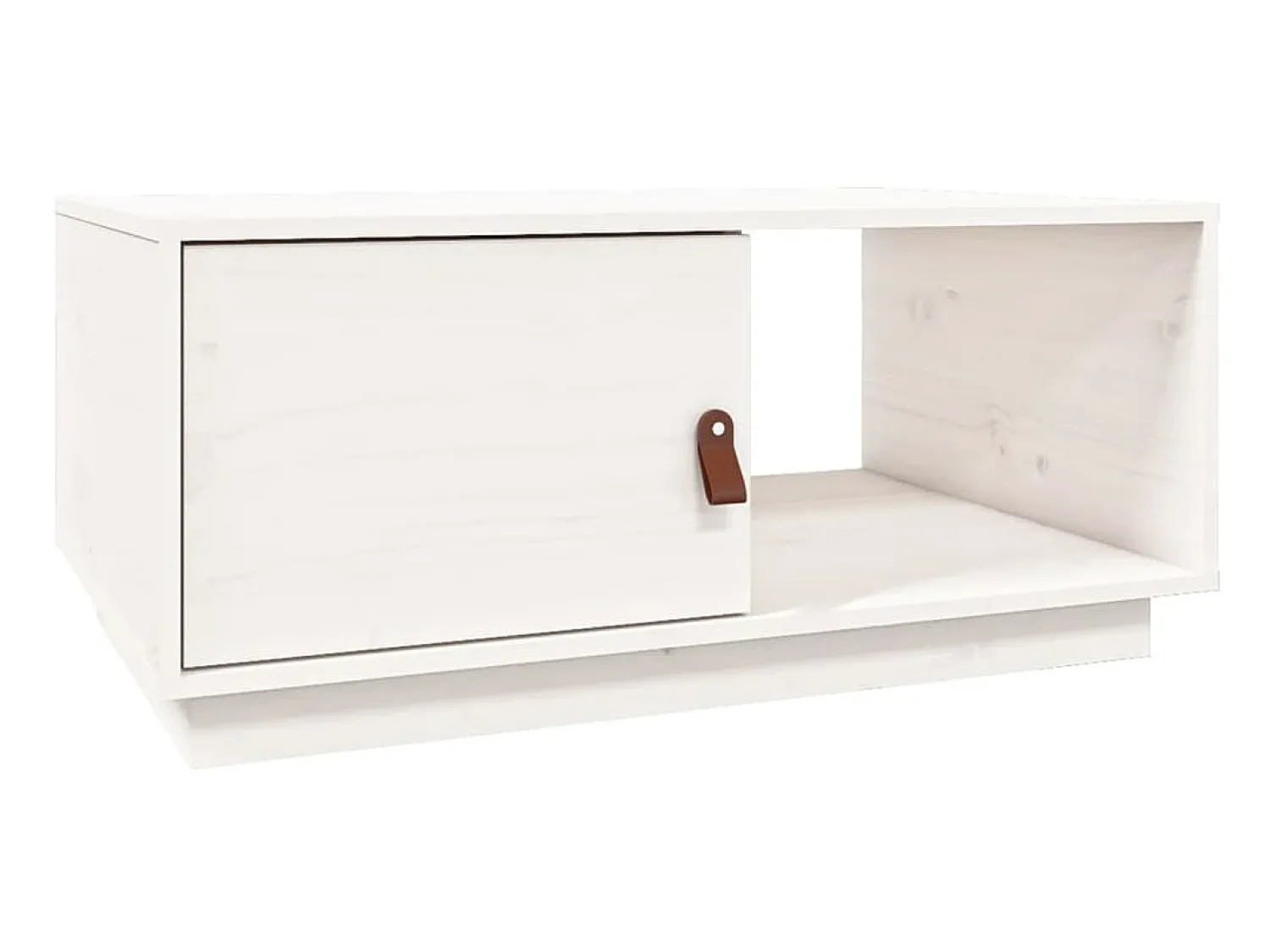 Mesa De Centro| Mesa de centro 80x80x35,5 cm madeira de pinho maciça PT569586 Branco