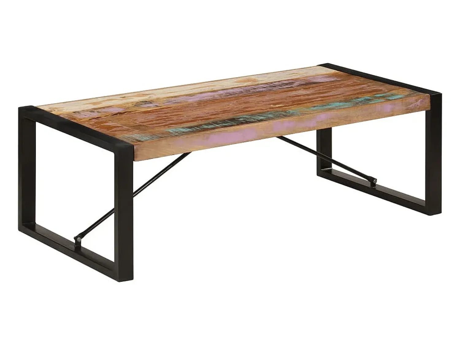 Mesa De Centro*vidaxl Mesa de centro 120x60x40 cm madeira recuperada maciça Multicor