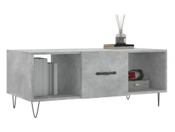 Mesa de centro 102x50x40 cm madeira processada cinza cimento PT410497^ Mesa De Centro