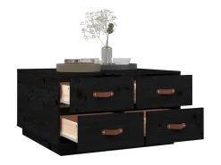 Mesa De Centro|vidaxl Mesa de centro 80x80x45 cm madeira de pinho maciça Preto