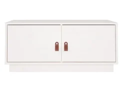 New vidaxl Mesa de centro 80x50x35 cm madeira de pinho maciça Branco