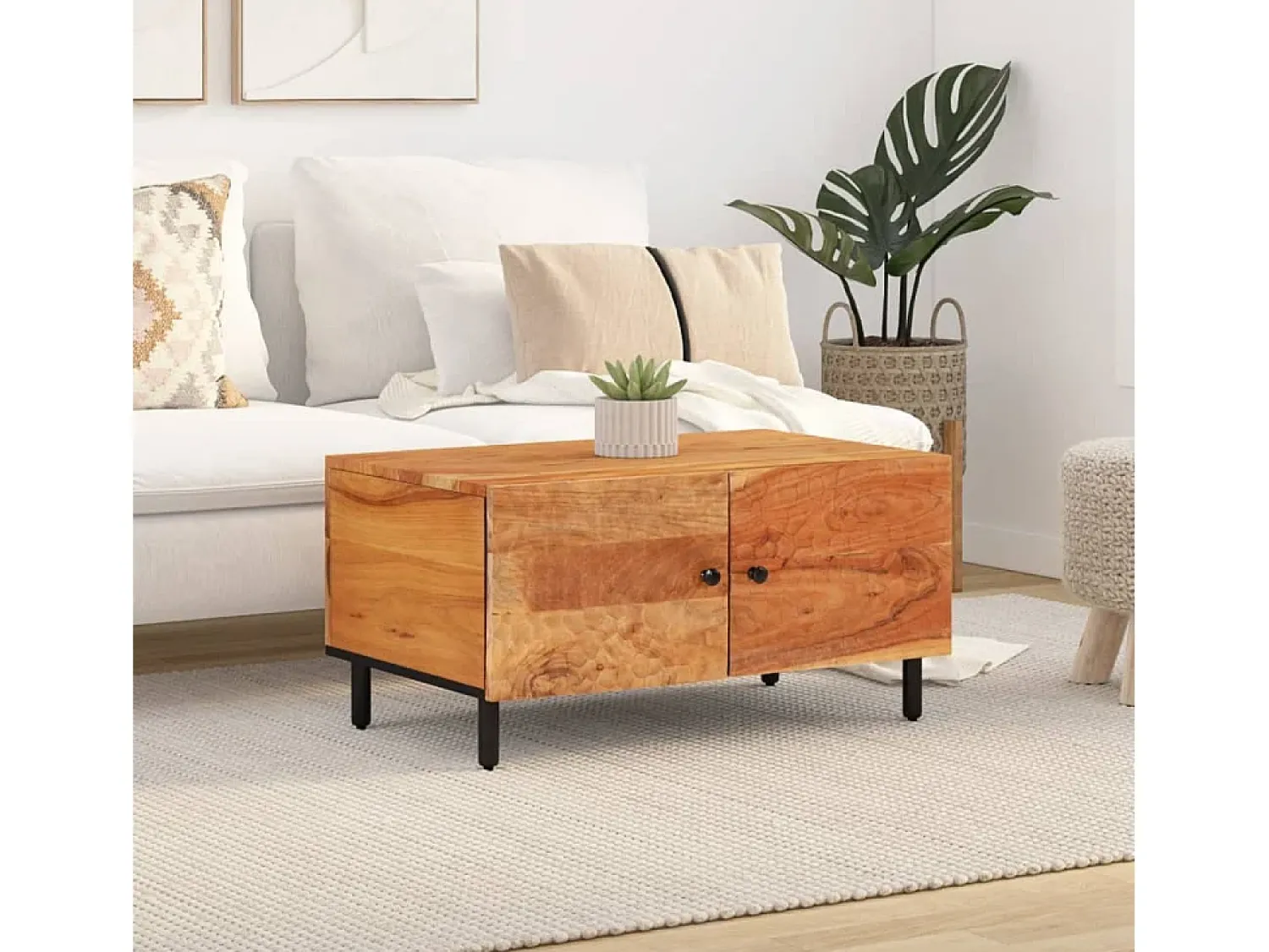 Mesa de centro 80x50x40 cm madeira de acácia maciça PT168468^ Mesa De Centro