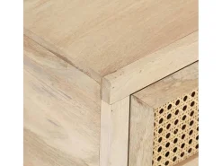 Mesa De Centro| Mesa de centro 90x50x37 cm mangueira maciça e palhinha natural PT801477 Castanho