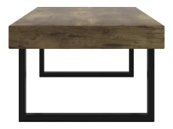 Mesa De Centro*vidaxl Mesa de centro 120x60x40 cm MDF e ferro -escuro e preto Castanho