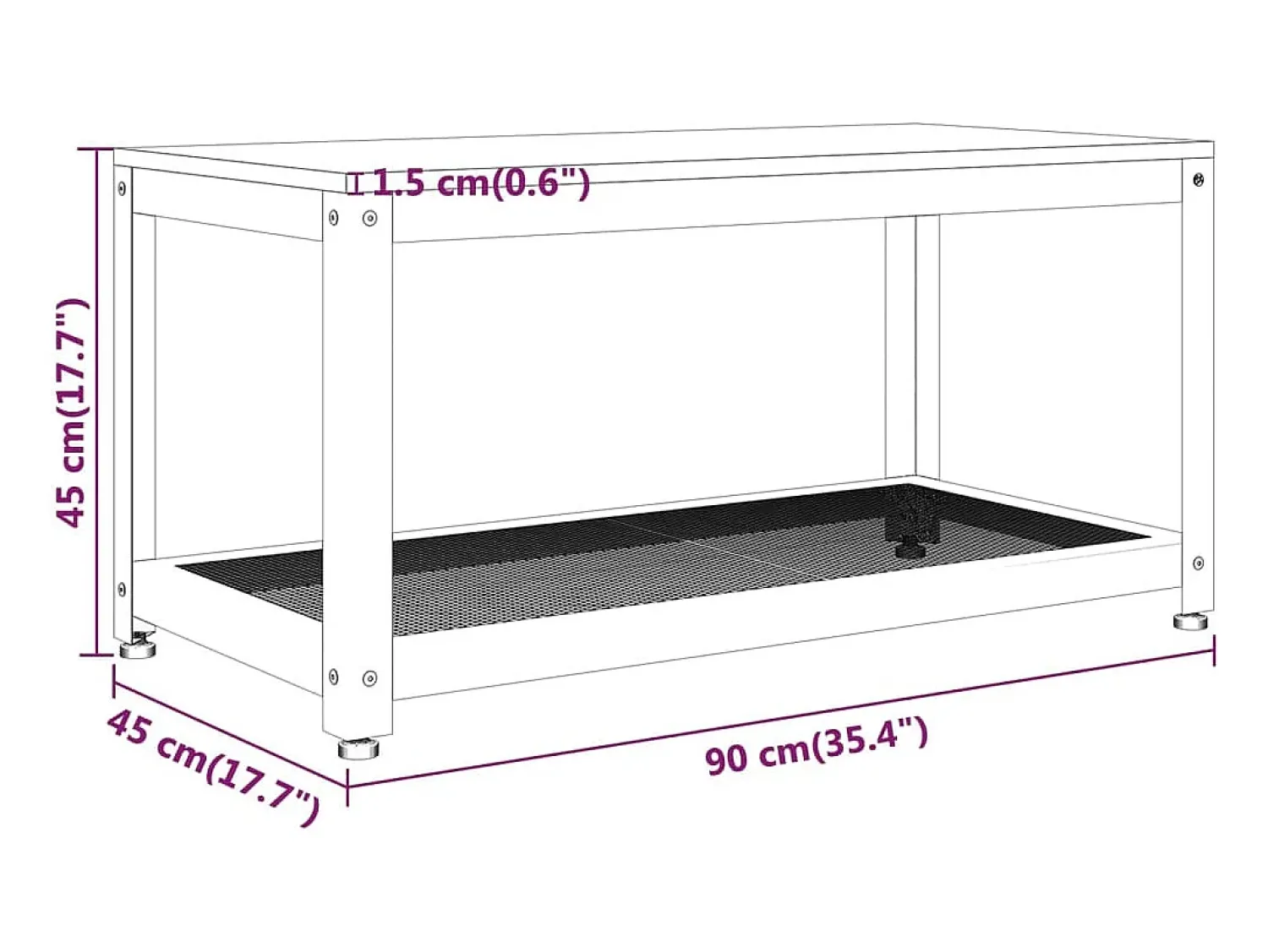 Mesa De Centro*vidaxl Mesa de centro 90x45x45 cm MDF e ferro castanho-claro e preto Natural claro