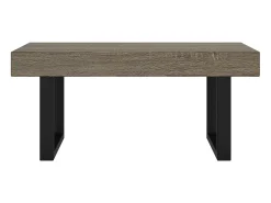 Mesa De Centro| Mesa de centro 90x45x40 cm MDF e ferro e preto PT295214 Cinzento