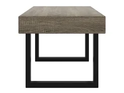 Mesa De Centro| Mesa de centro 90x45x40 cm MDF e ferro e preto PT295214 Cinzento