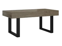 Mesa De Centro| Mesa de centro 90x45x40 cm MDF e ferro e preto PT295214 Cinzento