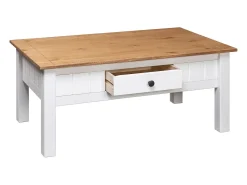 Mesa De Centro|vidaxl Mesa de centro 100x60x45 cm pinho maciço Panama Branco