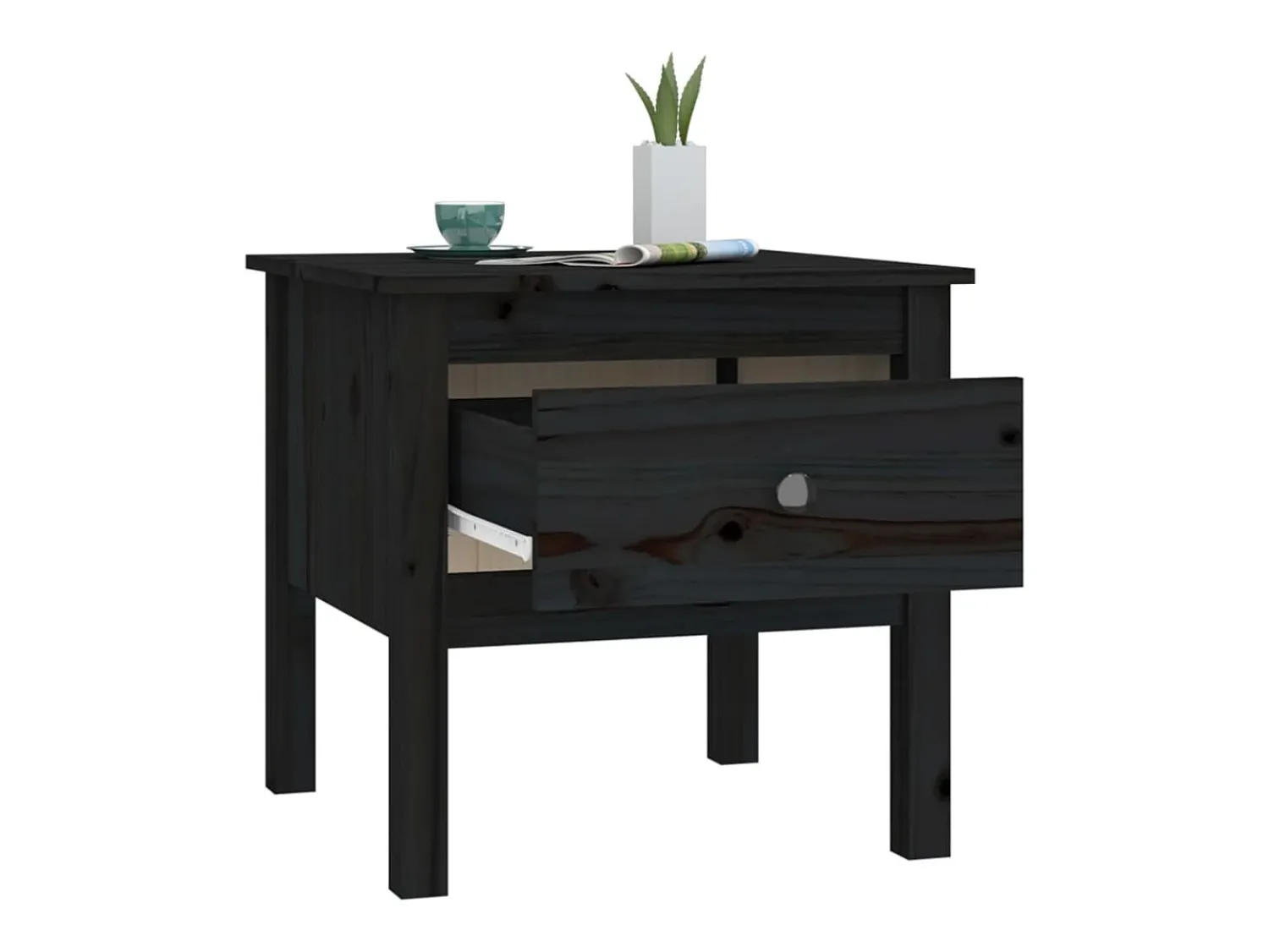 Mesa De Centro* Mesa de centro 50x50x49 cm pinho maciço PT704139 Preto