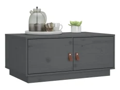 Mesa De Centro* Mesa de centro 80x50x35 cm pinho maciço cinza PT110050 Cinzento