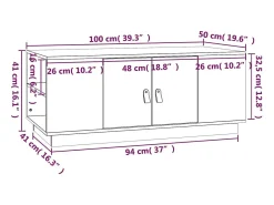 Mesa De Centro*vidaxl Mesa de centro 100x50x41 cm pinho maciço Branco