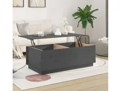 Mesa de centro 100x50x35 cm pinho maciço cinza PT346246^ Mesa De Centro