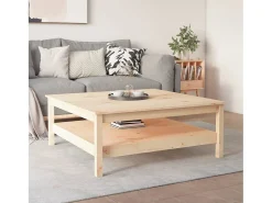 Mesa de centro 100x100x40 cm pinho maciço PT294242^ Mesa De Centro