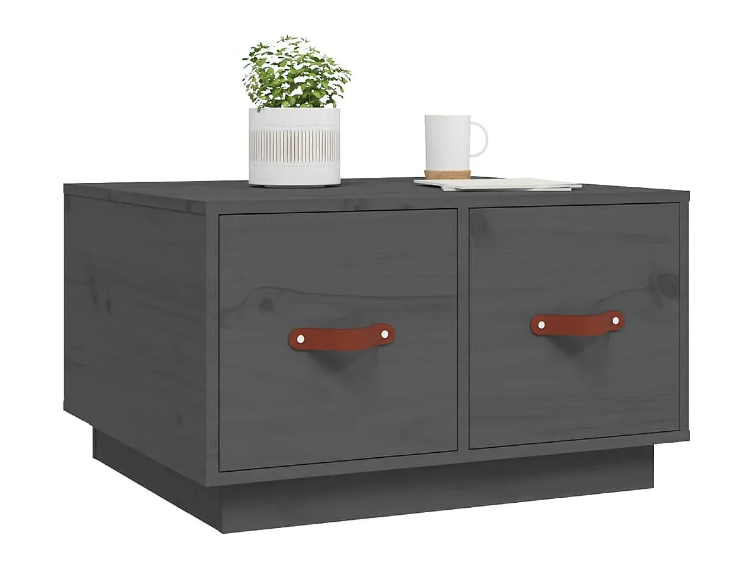 Mesa De Centro*vidaxl Mesa de centro 60x53x35 cm pinho maciço cinza Cinzento