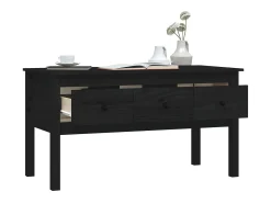 Mesa De Centro|vidaxl Mesa de centro 102x49x55 cm pinho maciço Preto