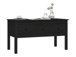 Mesa De Centro|vidaxl Mesa de centro 102x49x55 cm pinho maciço Preto
