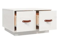 Clearance vidaxl Mesa de centro 60x53x35 cm pinho maciço Branco