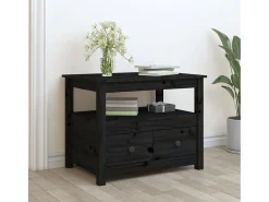 Clearance vidaxl Mesa de centro 71x49x55 cm pinho maciço Preto