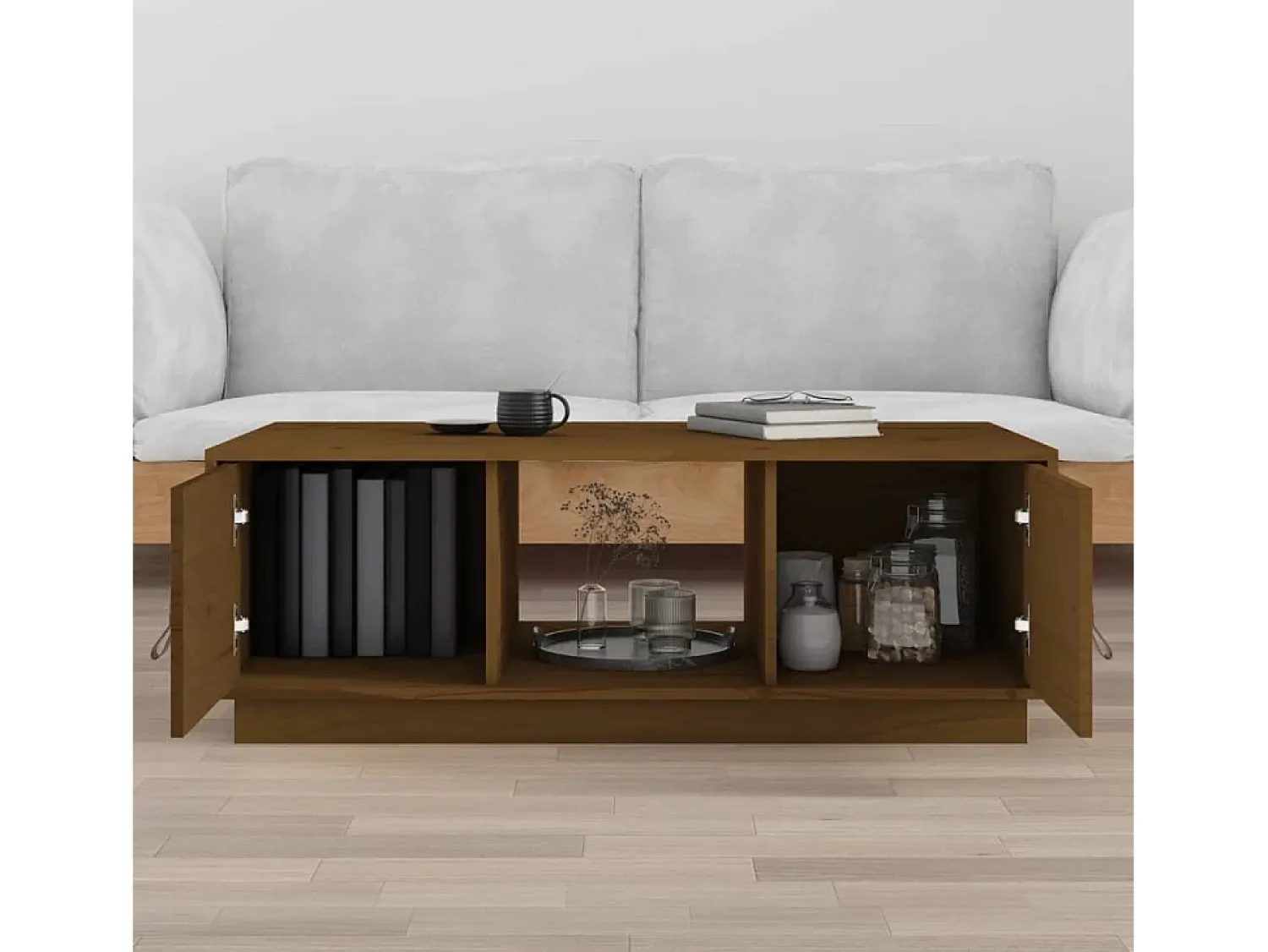 Mesa De Centro* Mesa de centro 100x50x35 cm pinho maciço mel PT386838 Castanho